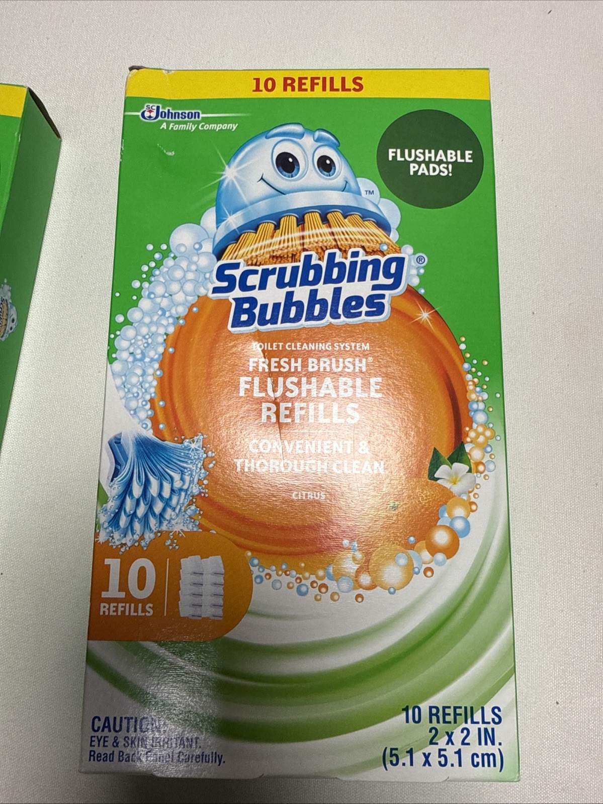 2 -Scrubbing Bubbles Toilet Cleaning Fresh Brush Flushable Refills 20 Ct Total