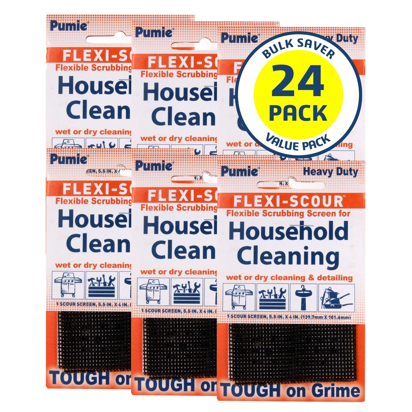 24 Pack Heavy Duty Flexible Scouring Screens for Tough Cleaning Jobs