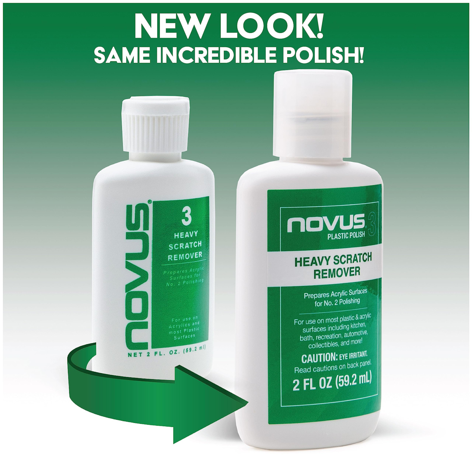 Novus 3 Heavy Scratch Remover 8 Oz Acrylic Plastic Surface Repair Cleaner