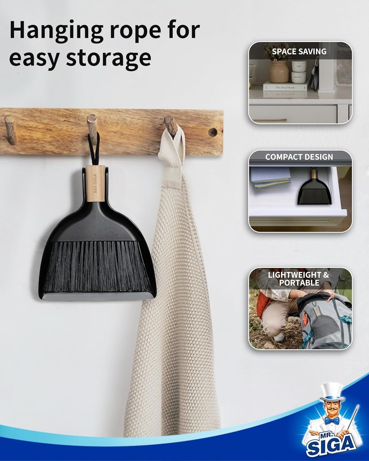 Eco-Friendly Mini Dustpan and Brush Set with Bamboo Handle – Perfect for All …