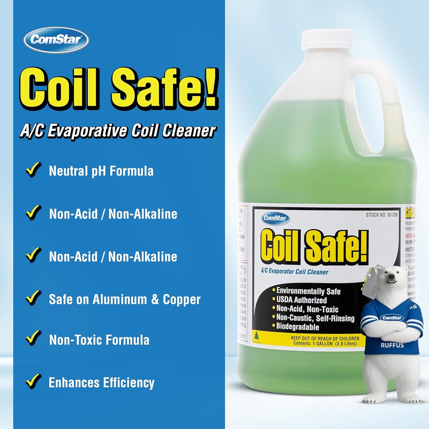 Coil Safe 1 Gal Evaporator Coil Cleaner for AC & Refrigeration Systems, 4 pack