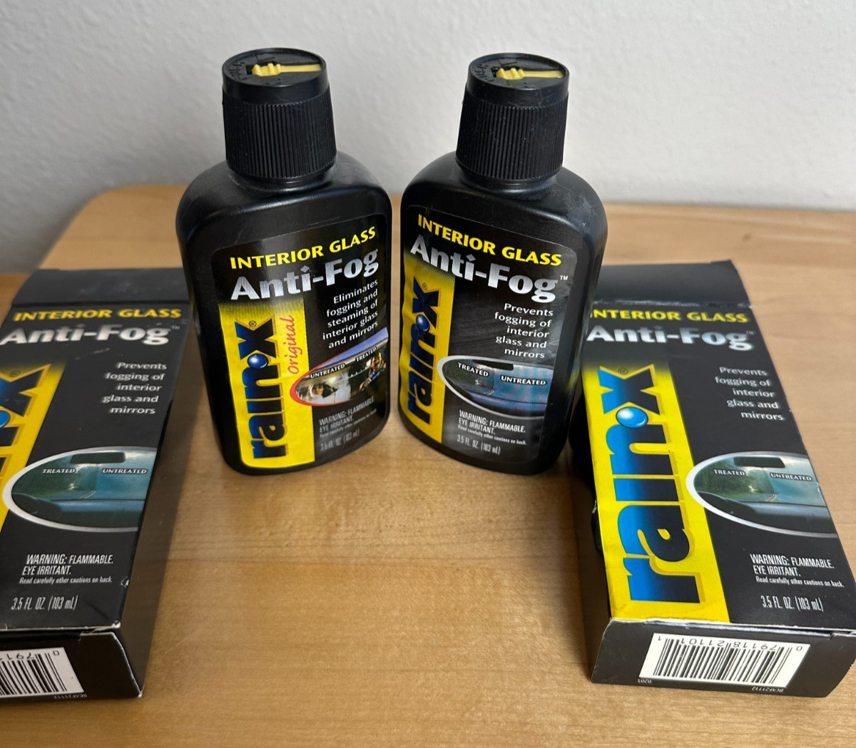 Vintage Rain-X Anti-Fog Interior Glass Treatment Lot of 2 – 3.5 oz Bottles