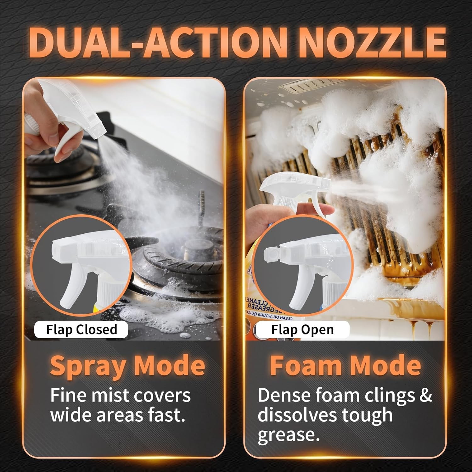 All Purpose Cleaner Spray, Heavy Duty Kitchen Degreaser Foam & Stubborn Stain…