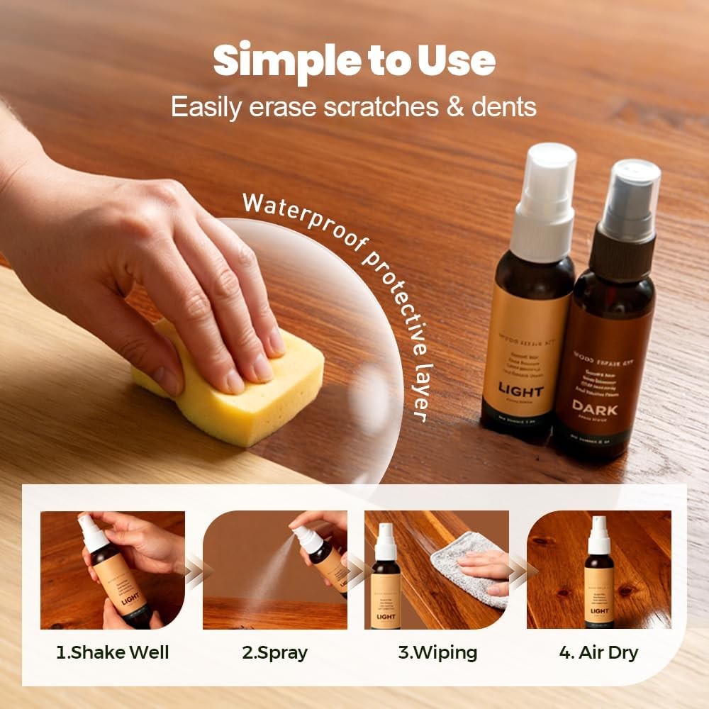 Wood Floor Scratch Repair Kit,Restore Finish For Wood Furniture Repair 30+30ml