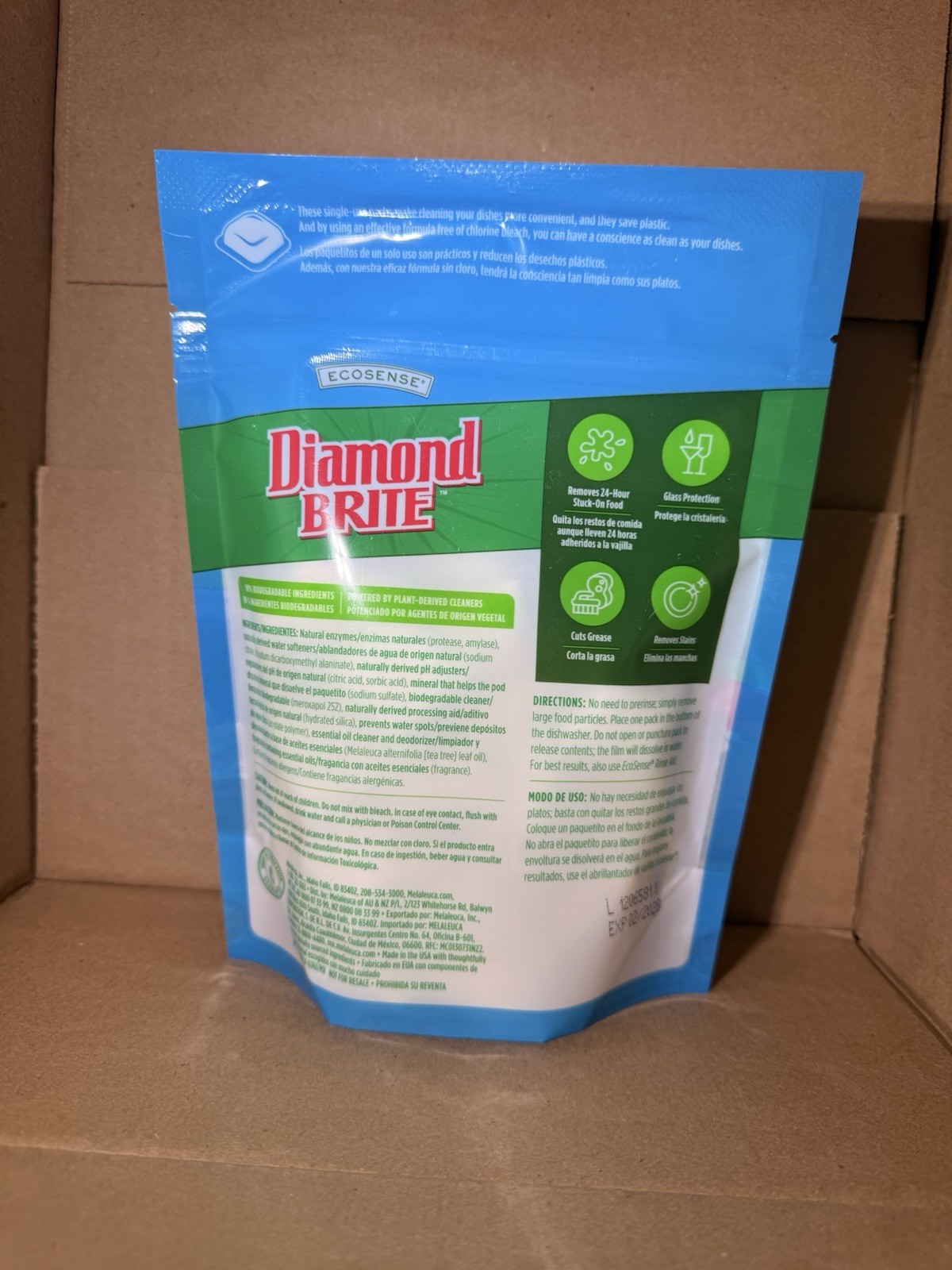 DIAMOND BRITE Melaleuca DISHWASHER DETERGENT 30 Pack PODS Eco Sense New-Sealed