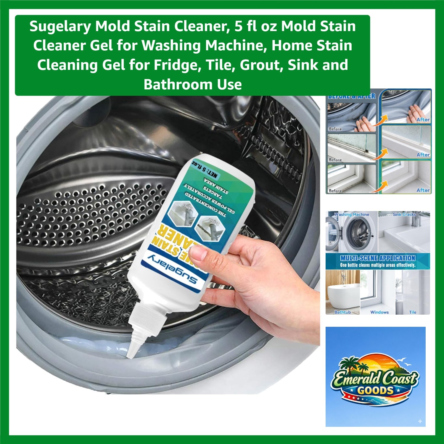 5 fl oz Powerful Mold Stain Cleaner Gel – Quick, Easy Removal for Home & Laundry