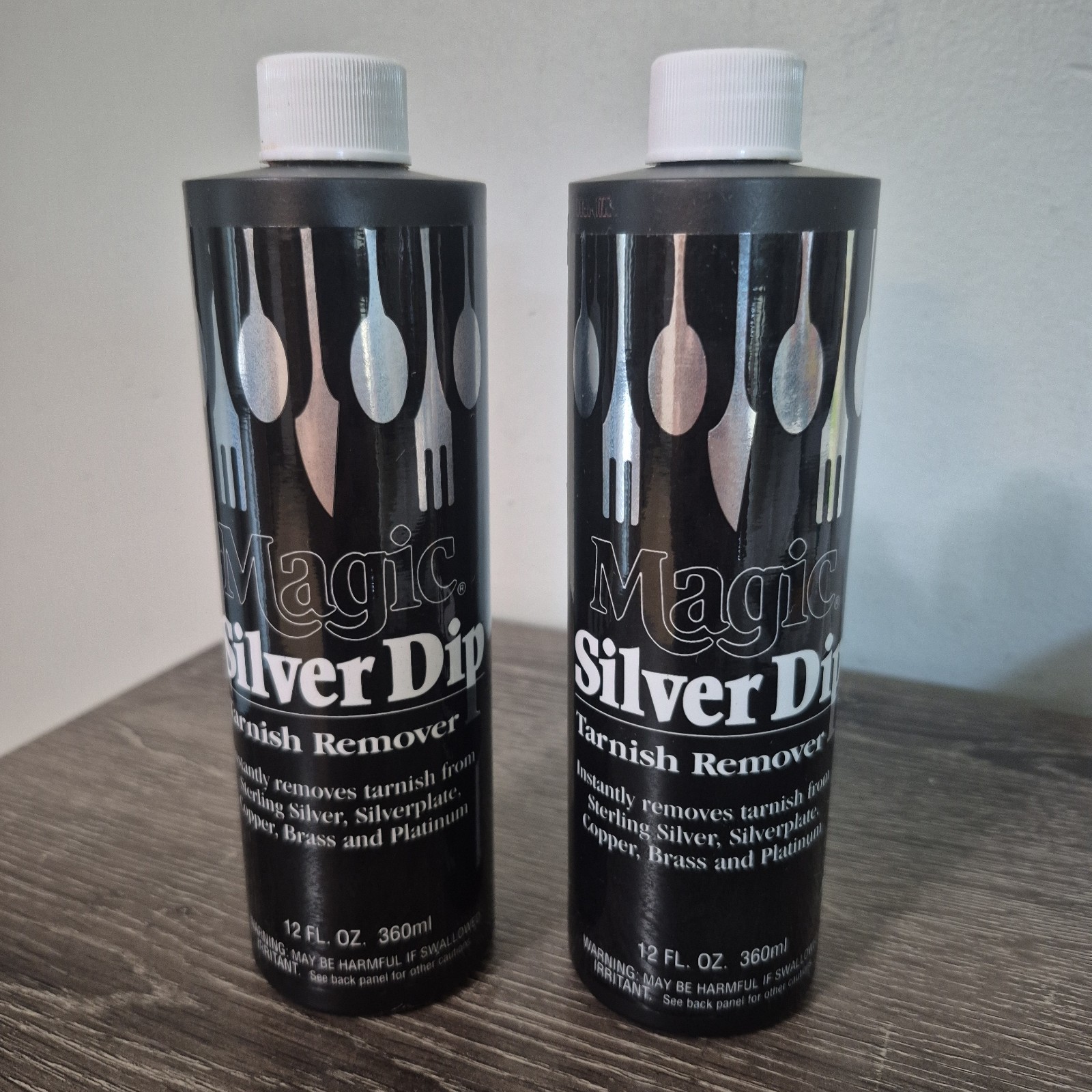 2 NOS Magic Silver Dip Tarnish Remover 12 Oz, Copper, Brass,Platinum, Silver HTF