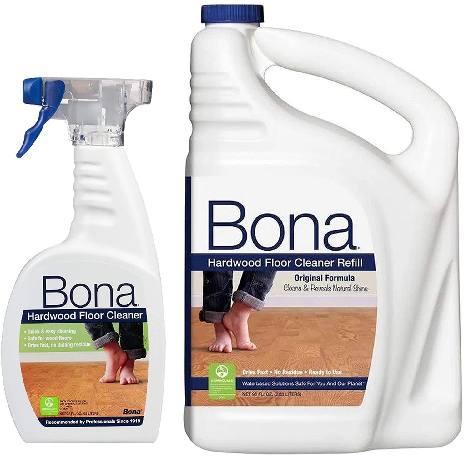 Hardwood Floor Cleaner Refill 96oz + Bonus 22oz Spray – Original Formula, Safe &