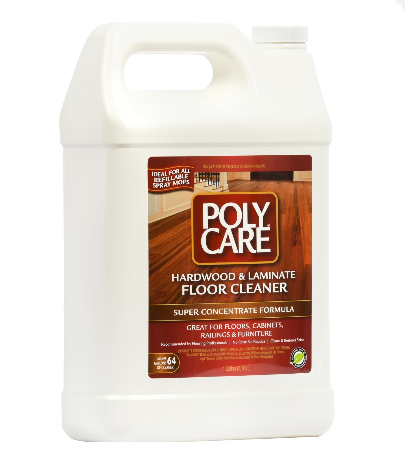 PolyCare Hardwood Floor Cleaner Super Concentrate – 128 Fl Oz – Fresh- Dilute