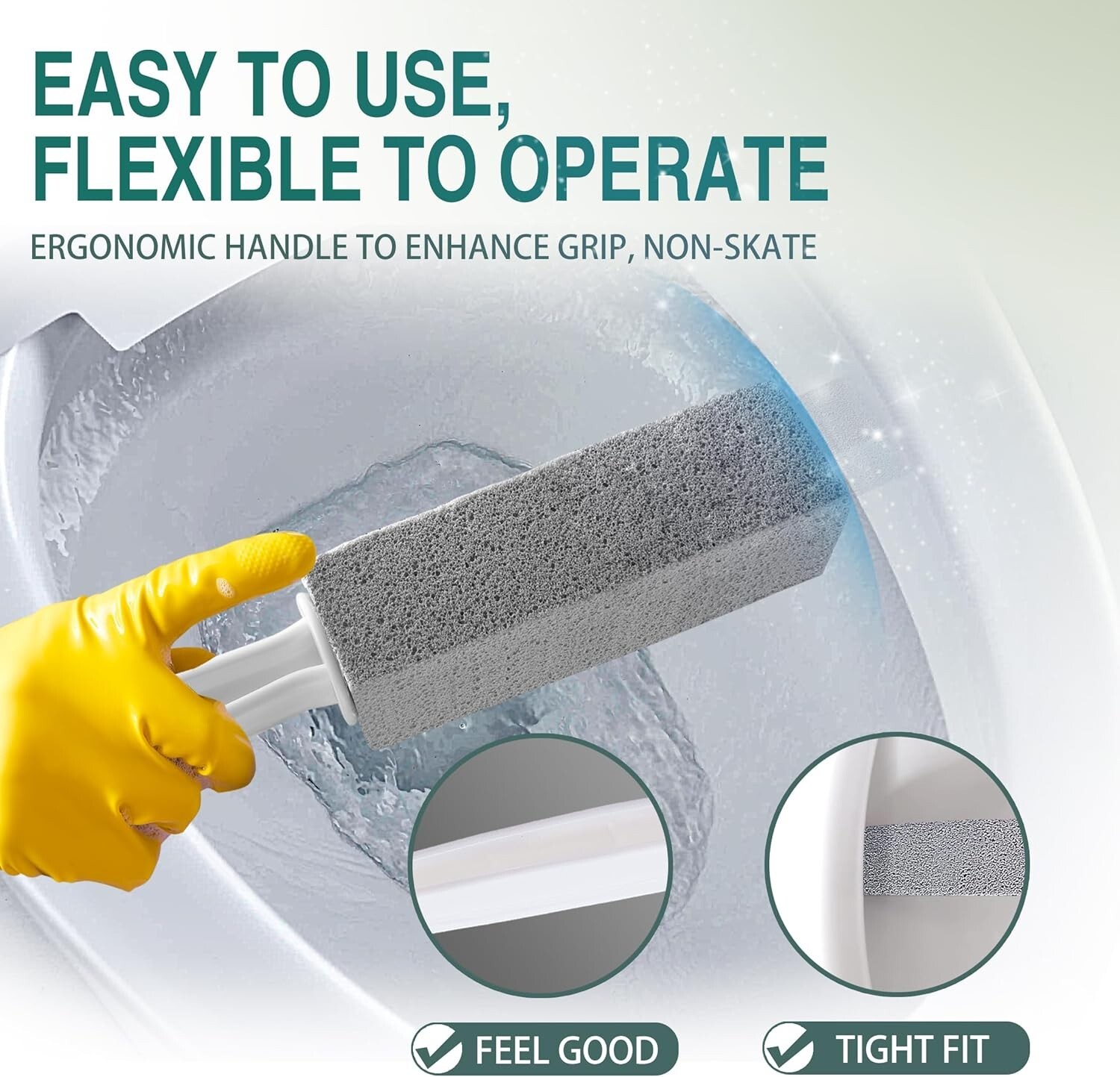 2 Ps Pumice Stone Handle Toilet Cleaner Tool Stain Hard Water Ring Remover For T