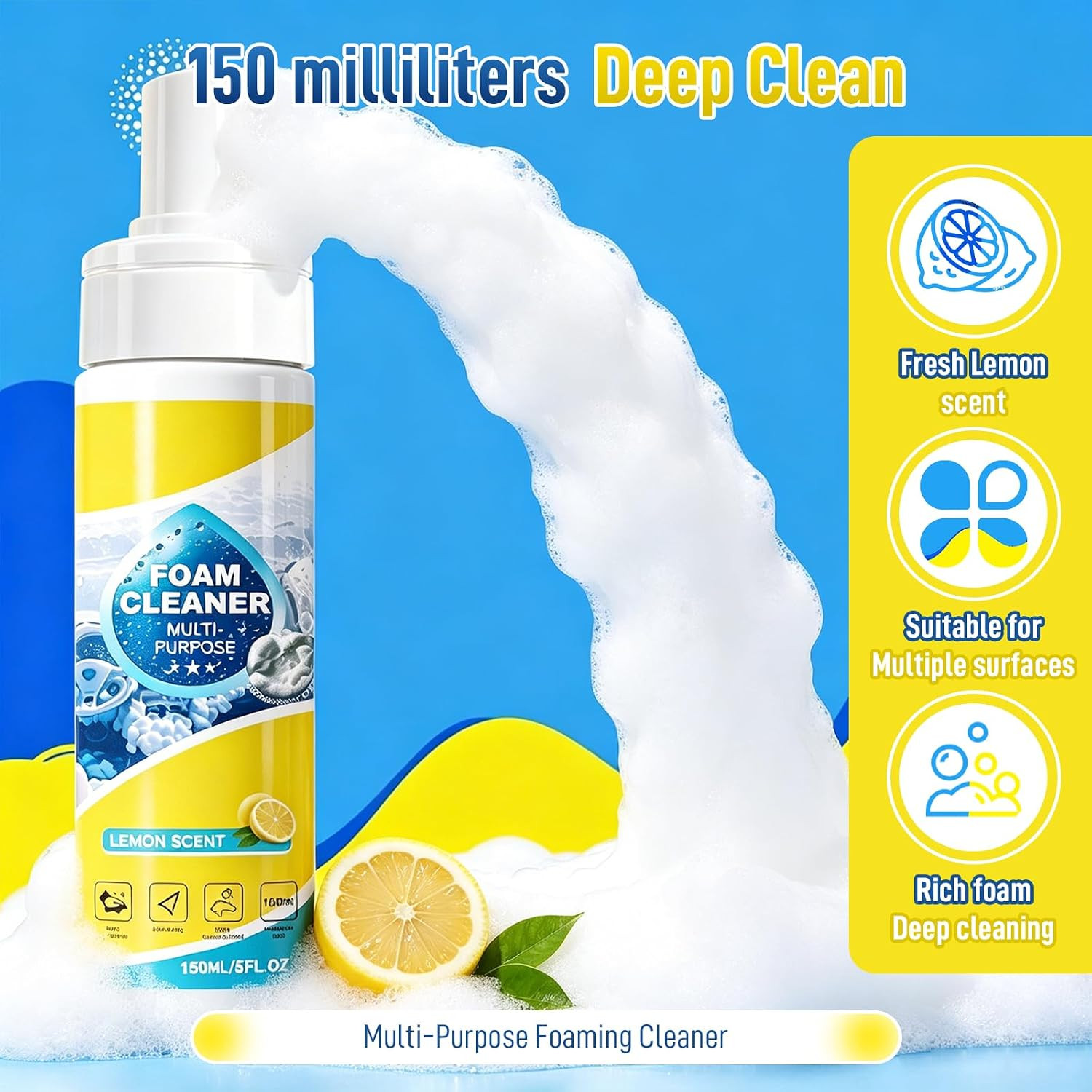 4-In-1 Foam Spray Cleaner – 2026 New Foam Cleaner Multi Purpose, New Foam No-Rin