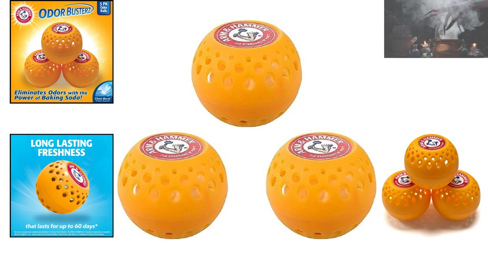 Natural Odor Eliminator Balls – 60 Days Fresh Clean Burst Scent for Anywhere Use