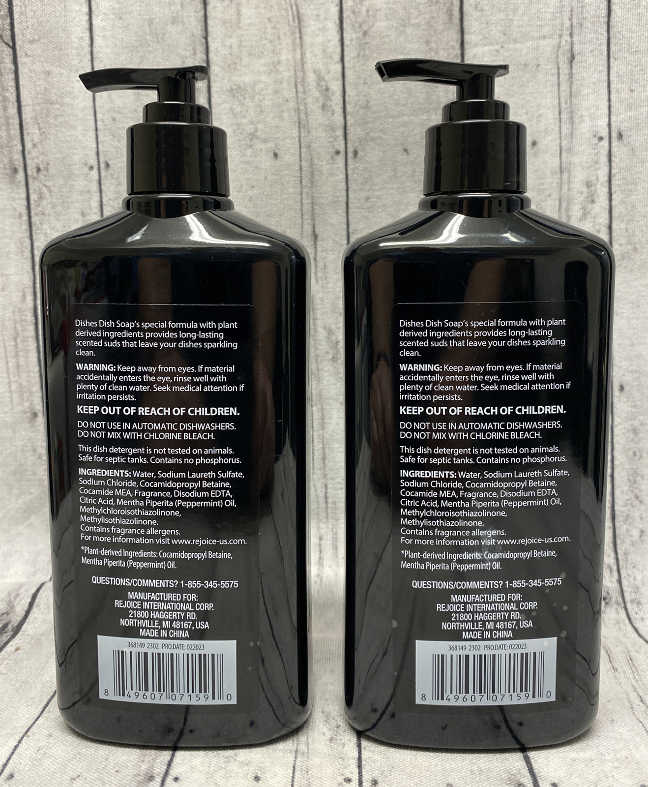 Rejoice Dish Soap Peppermint Sage with Plant Derived 16 oz 2 pack USA