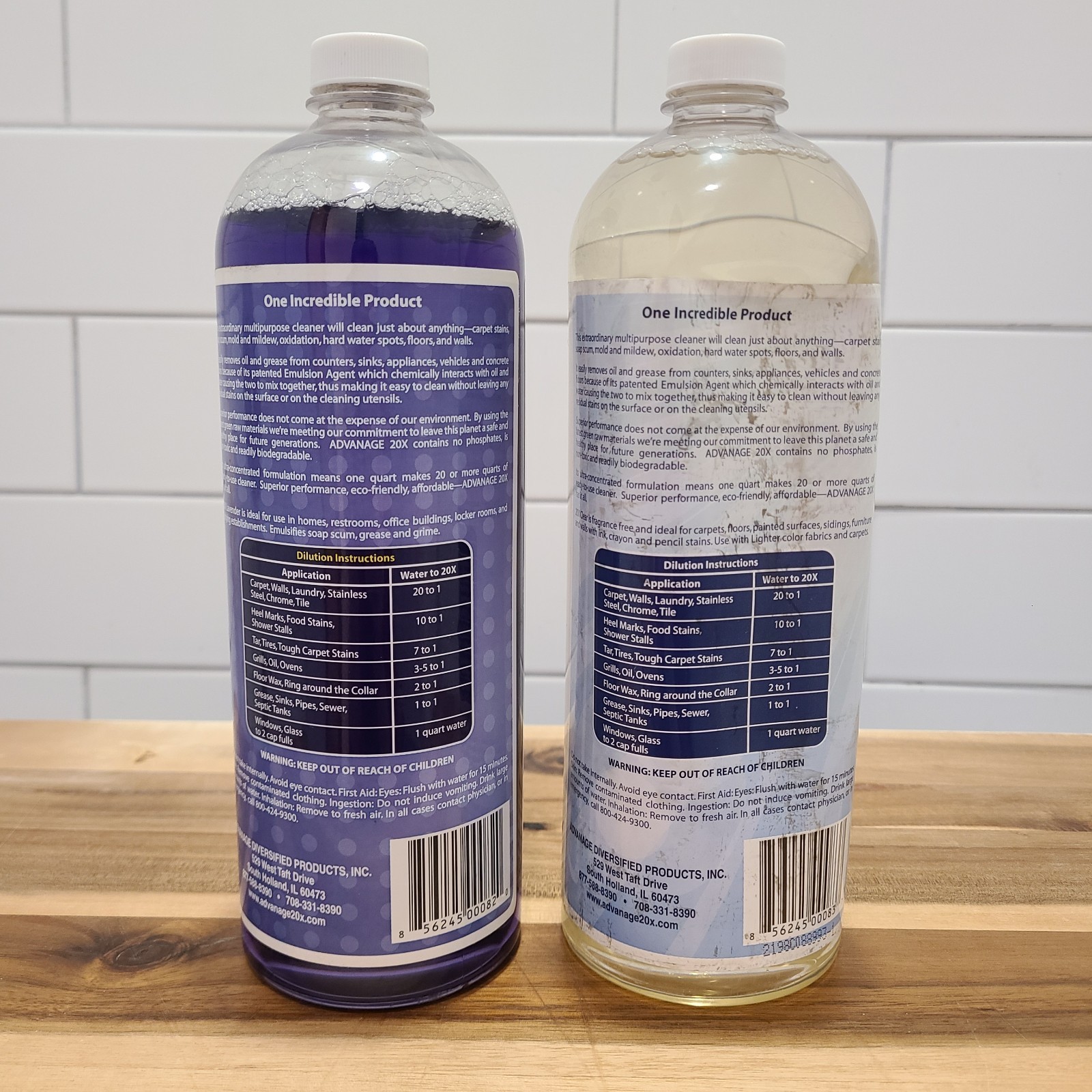 ADVANAGE 20X Multi-Purpose Cleaner Clear & Lavender 2 Pack 32oz Concentrate NEW