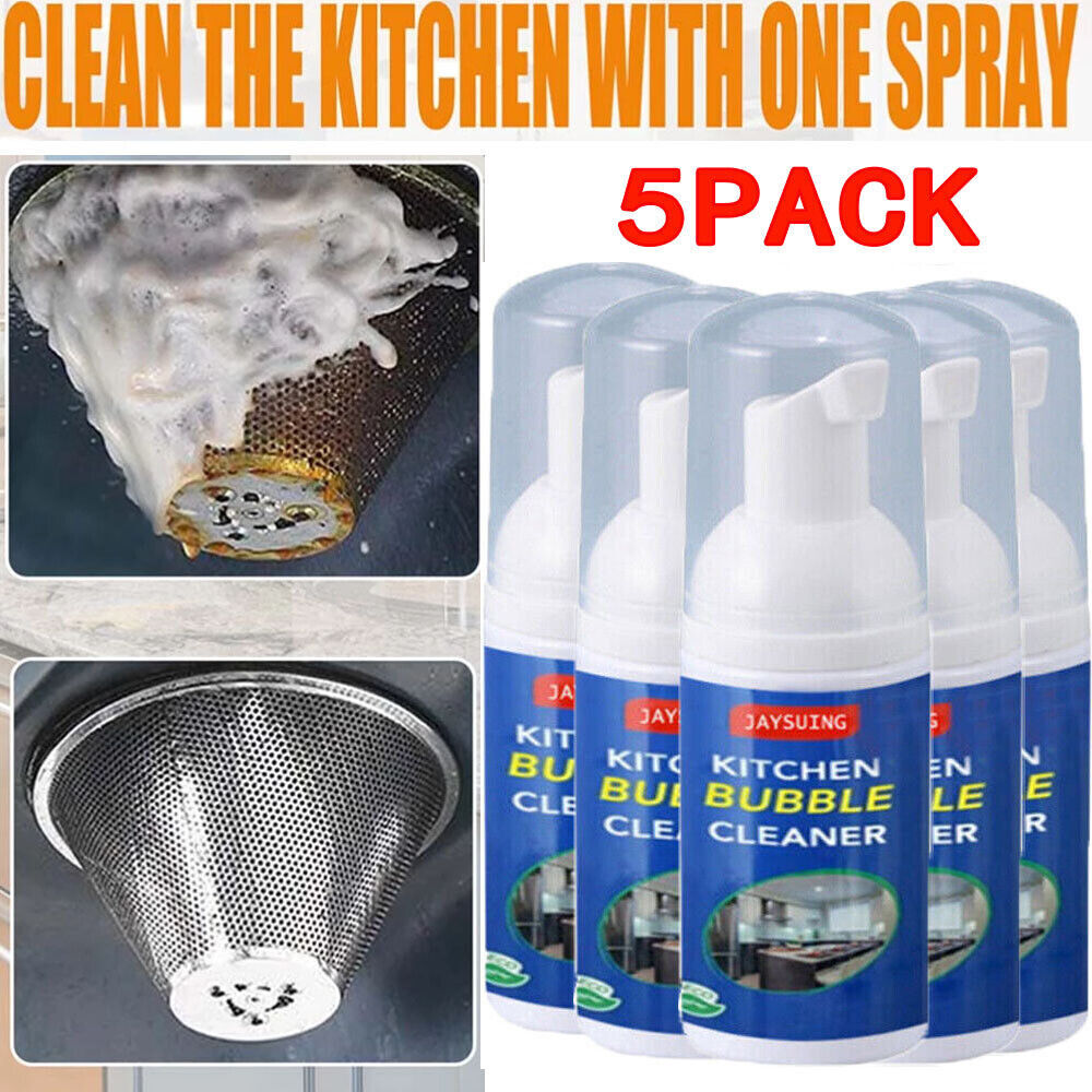 5 PACK Rusty Cleaning Bubble Cleaner Spray Foam Kitchen Oil Grease Dirt Removal