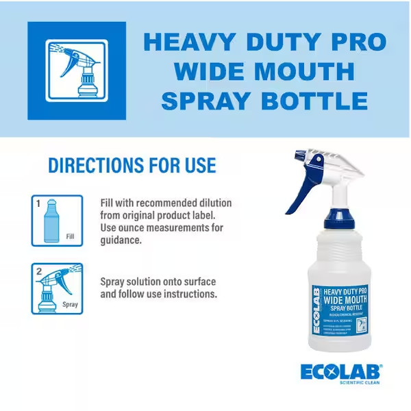 32oz Heavy Duty Spray Bottle Wide Mouth Chemical Resistant Cleaning 3 Pack