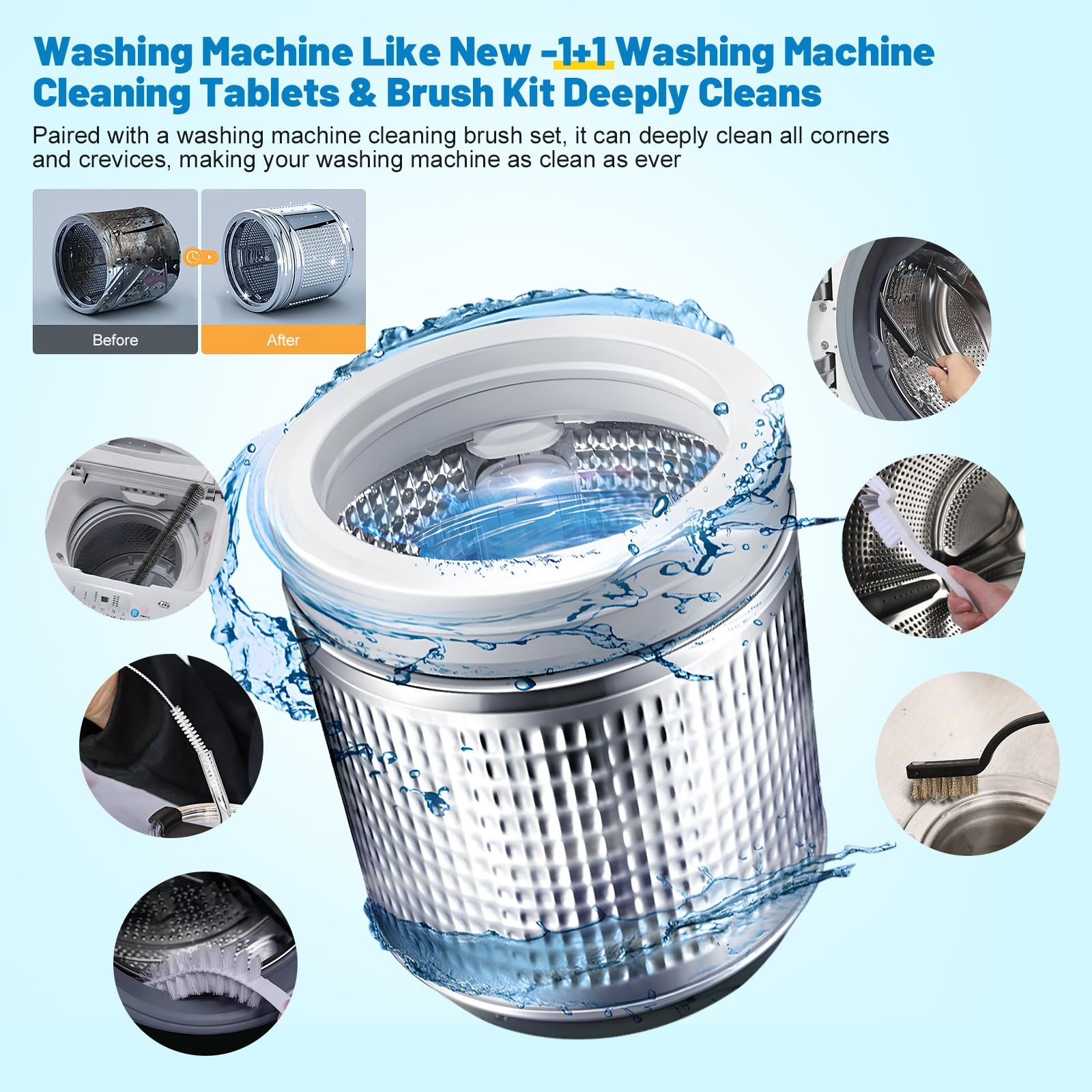Washing Machine Cleaner, Washer Machine Cleaner 15 Pcs + Dryer Vent Cleaner K…