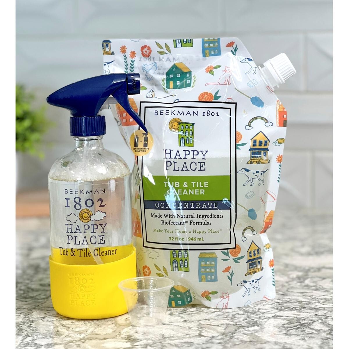 Beekman Happy Place Tub & Tile 32 oz. Concentrate Cleaning Set – Lavender –