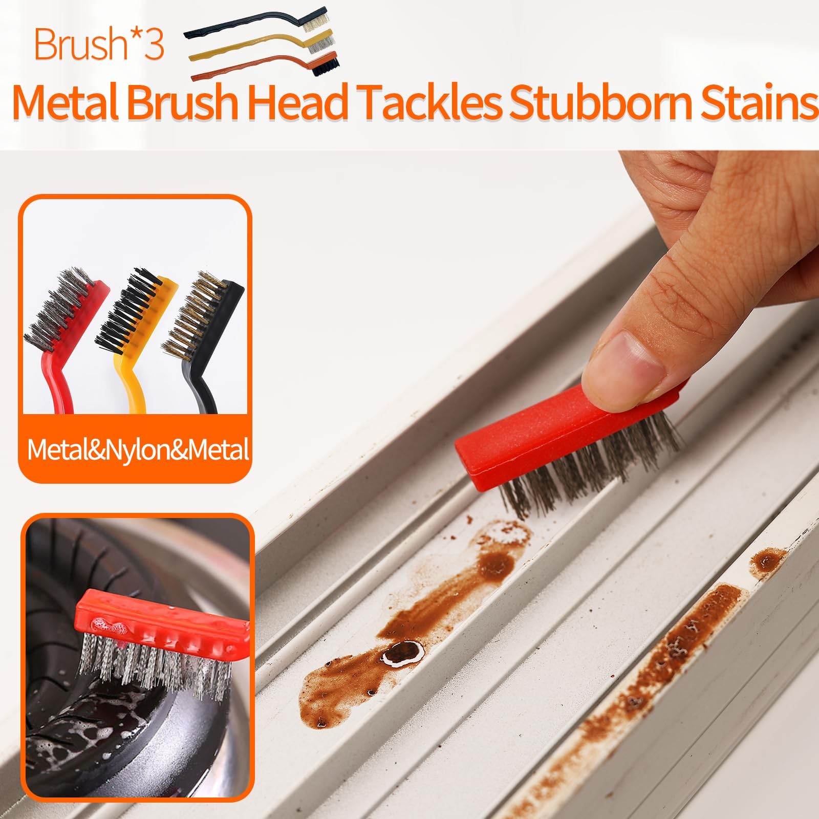 13Pcs Crevice Cleaning Brush Set, Window Groove Cleaning Brush Kit Hard Brist…
