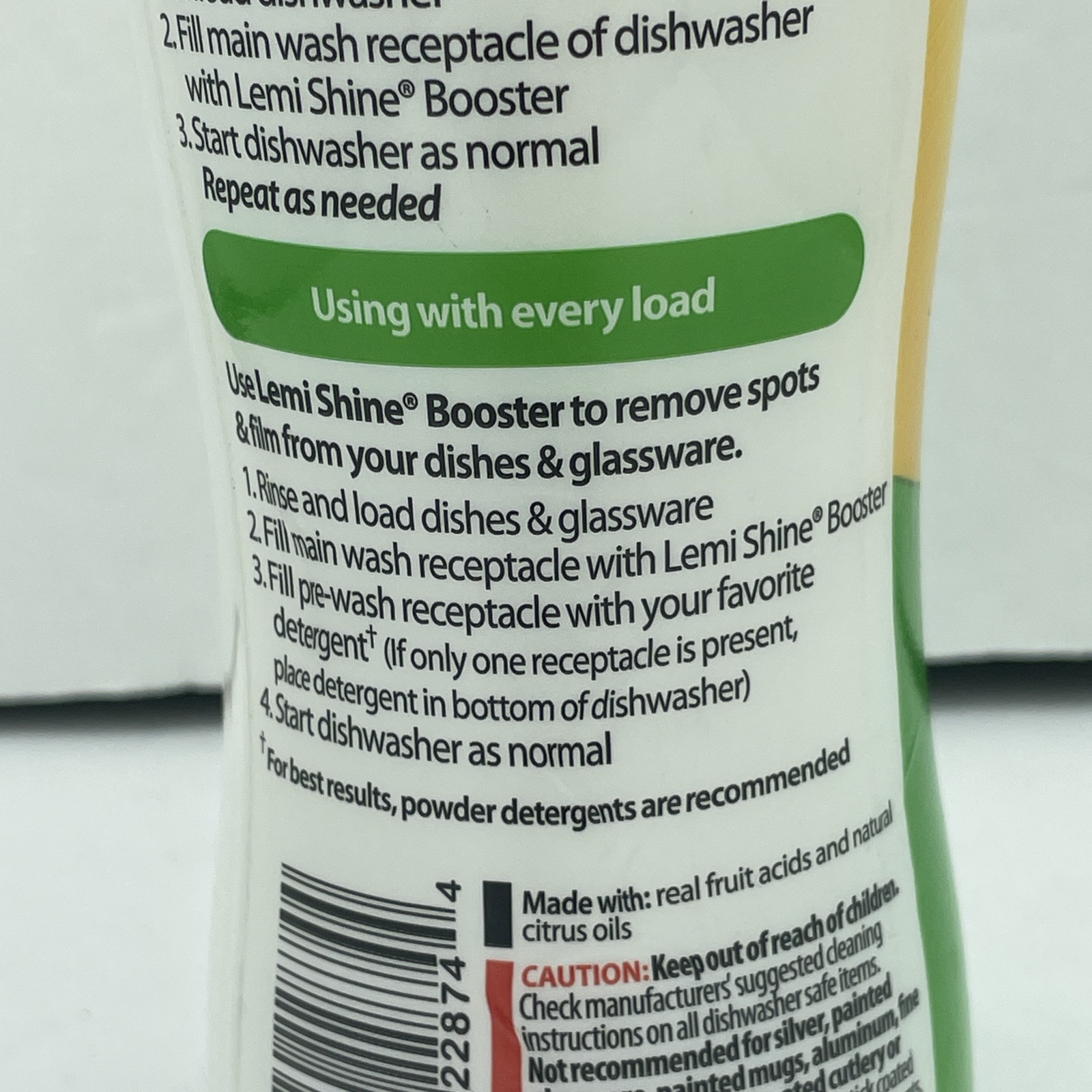Lemi Shine 12 oz. Lemon Scent Dishwasher Detergent Booster