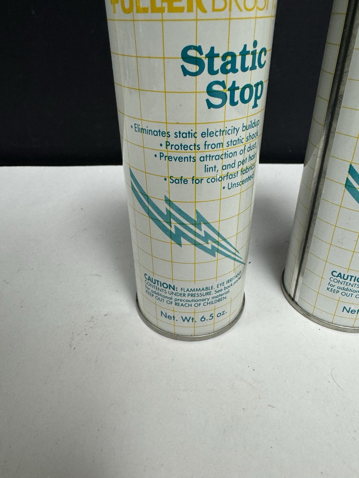 Vintage Fuller Brush Static Stop 2 Cans 6.5 OZ BOTH CANS FULL AND SPRAY
