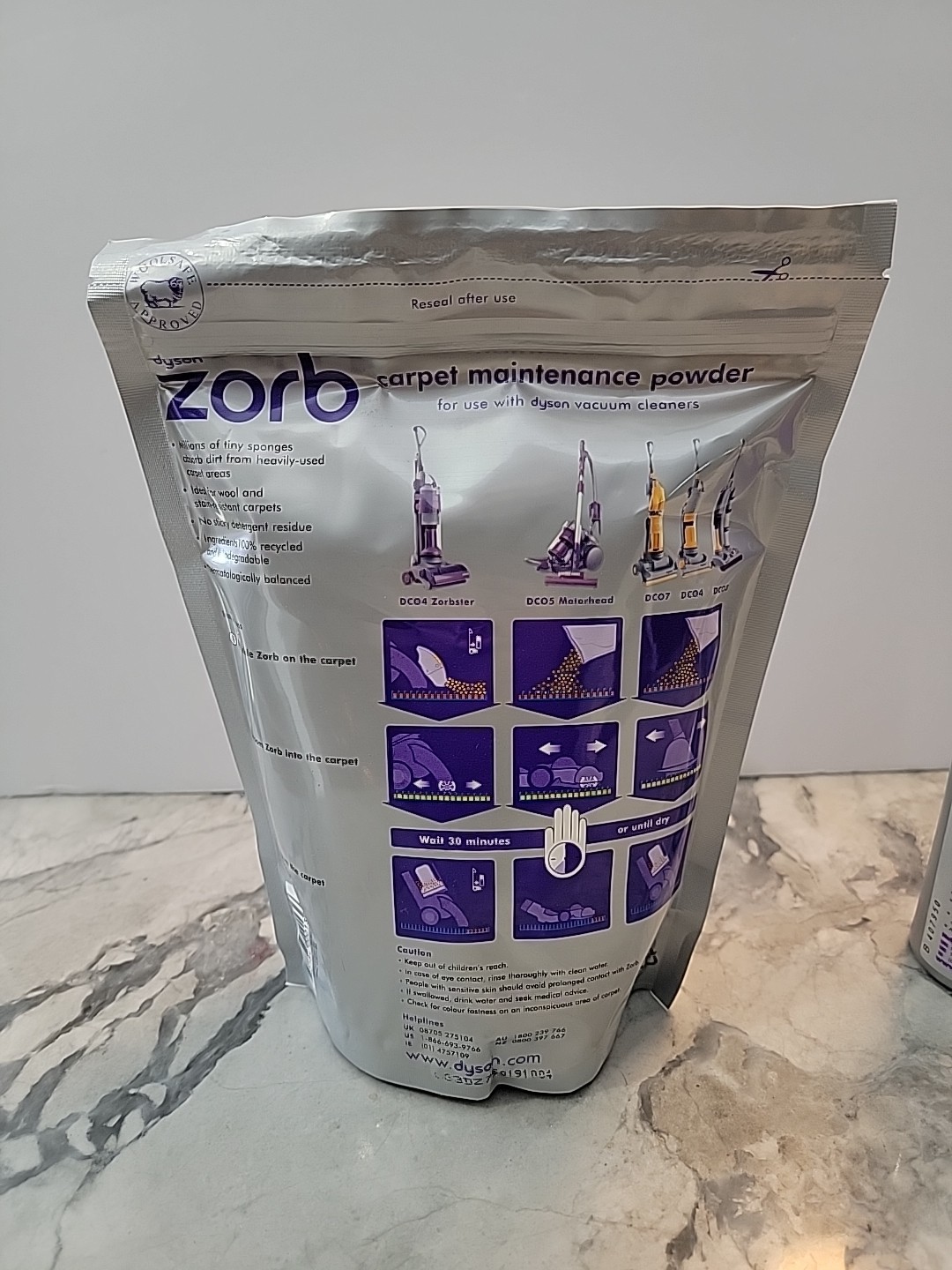 Dyson Zorb Carpet Maintenance Powder 26.5 oz and Dyzolv Spot Cleaner 8.5 oz Kit