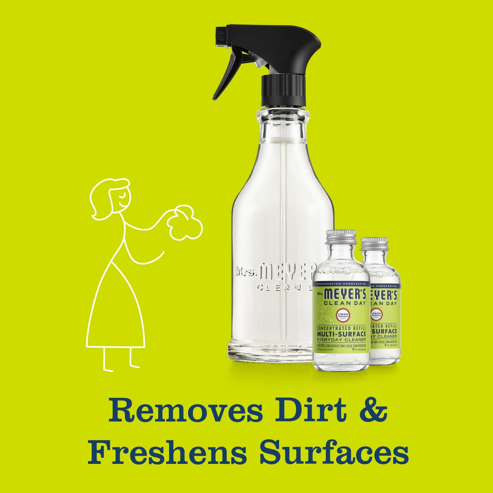 Multi-Surface Cleaner Dispenser Concentrate Starter Kit Glass 16 Fl Oz 2 Refills
