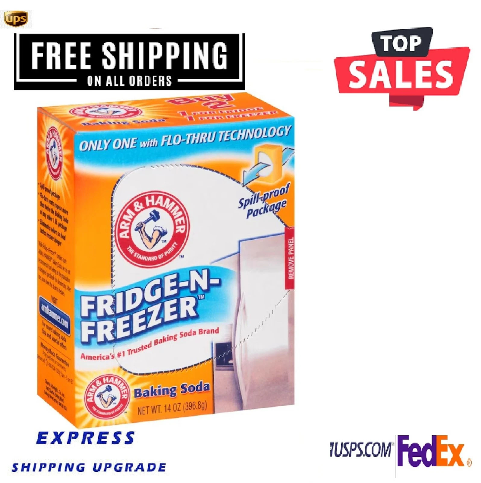 Arm & Hammer Fridge-N-Freezer Baking Soda, 14 Oz. – Pack of 6