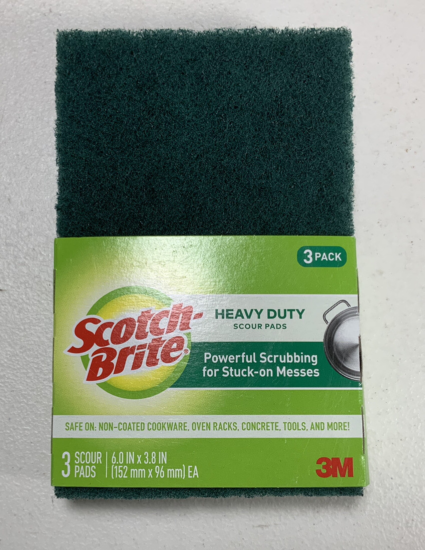 Scotch-Brite SCOUR PADS 3 ct All-Purpose Heavy Duty Absorbent Kitchen 223-10 NEW