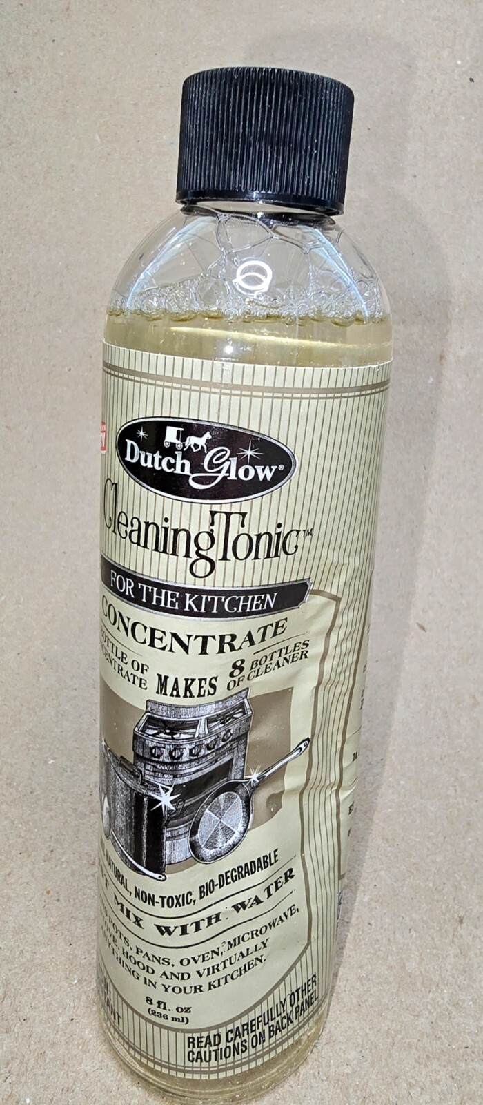 Dutch Glow Cleaning Tonic Kitchen Kit 8 oz Concentrate & Spray Bottle & Scrubber
