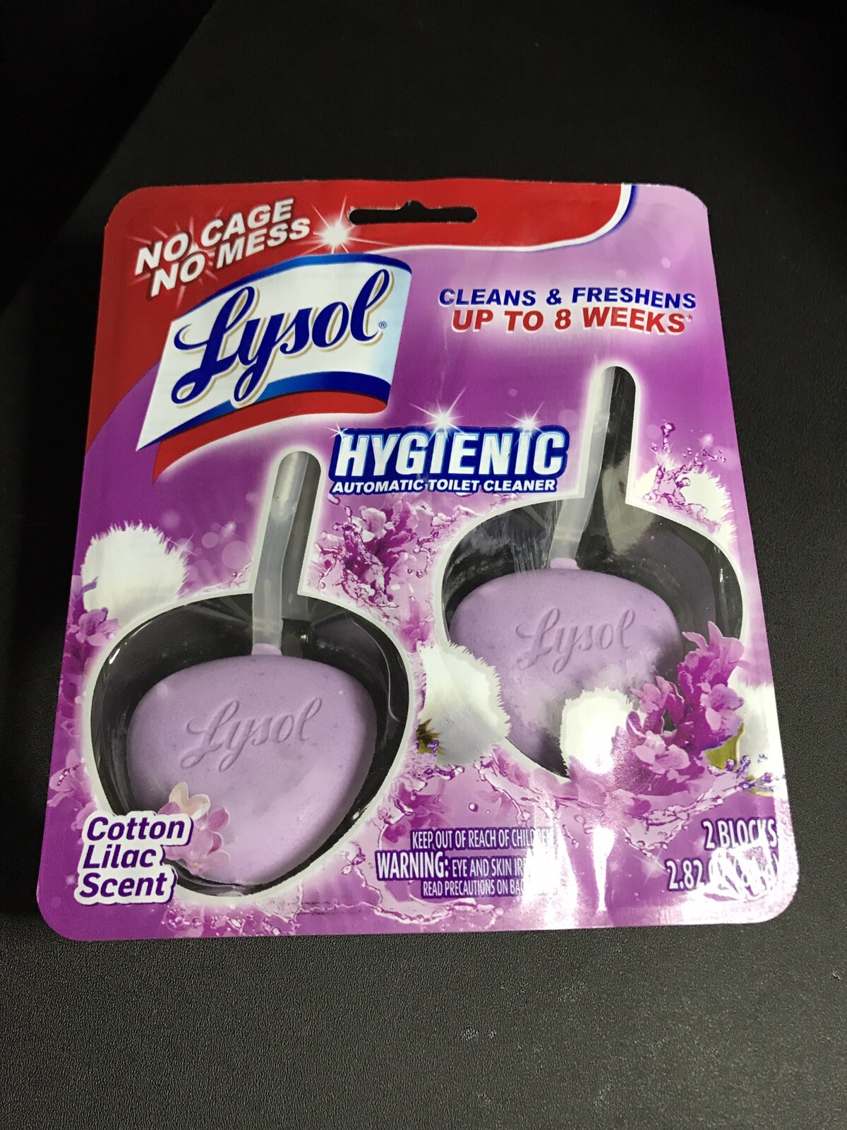 Lysol Hygienic Automatic Toilet Bowl Cleaner Cotton Lilac Essential Oils 2-pack