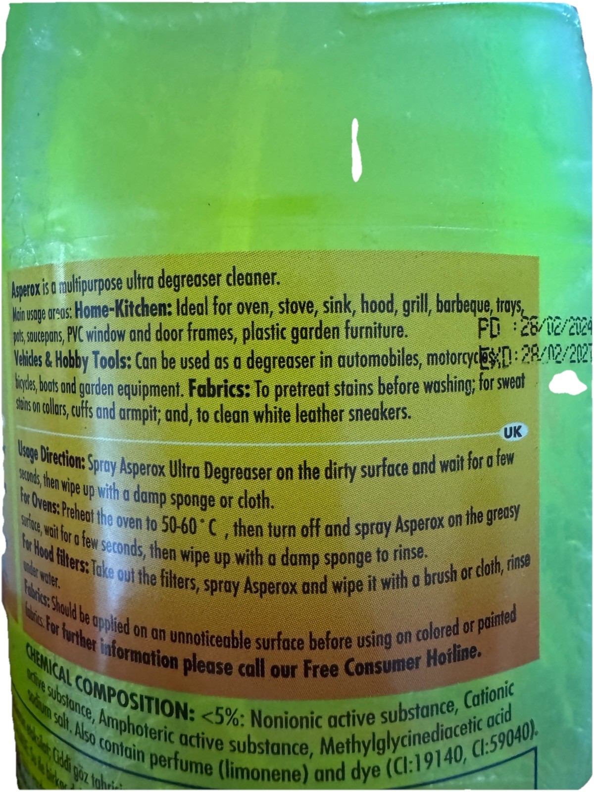 Asperox Ultra Degreaser 1L – Powerful Kitchen Oil, Grease & Stain Remover Spray”