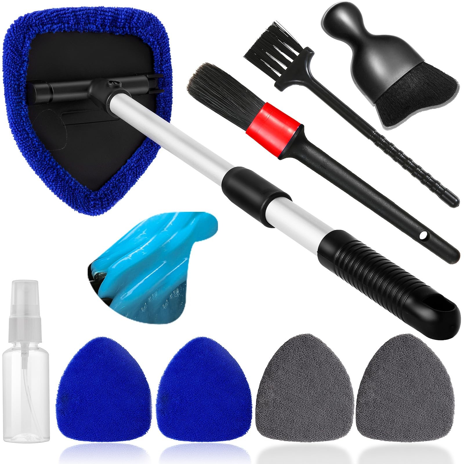 “10Piece Windshield Cleaner Tool Kit with Microfiber Pads & Spray Bottle”