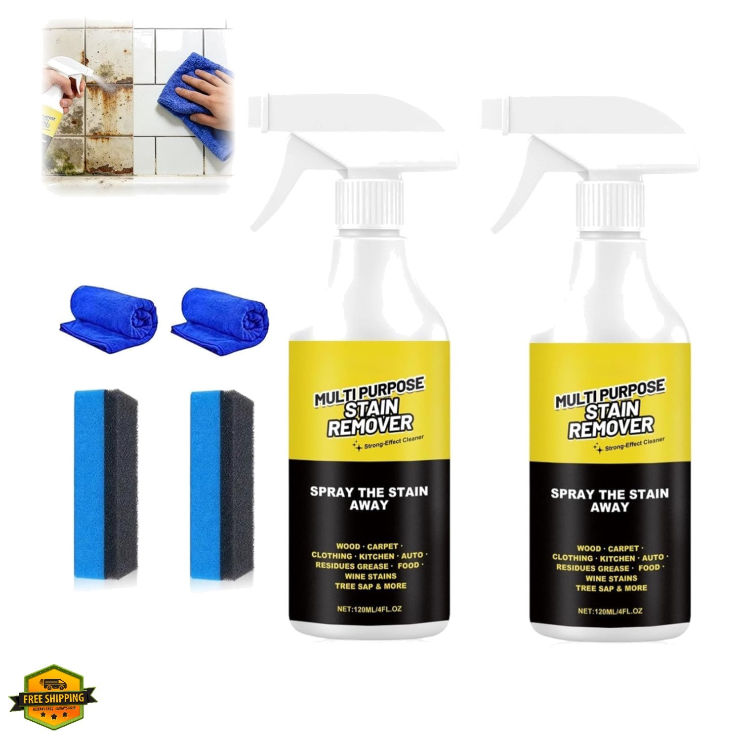 2PCS Alien Multi Purpose Stain Remover, Foam Cleaner Spray, A powerful cleane…
