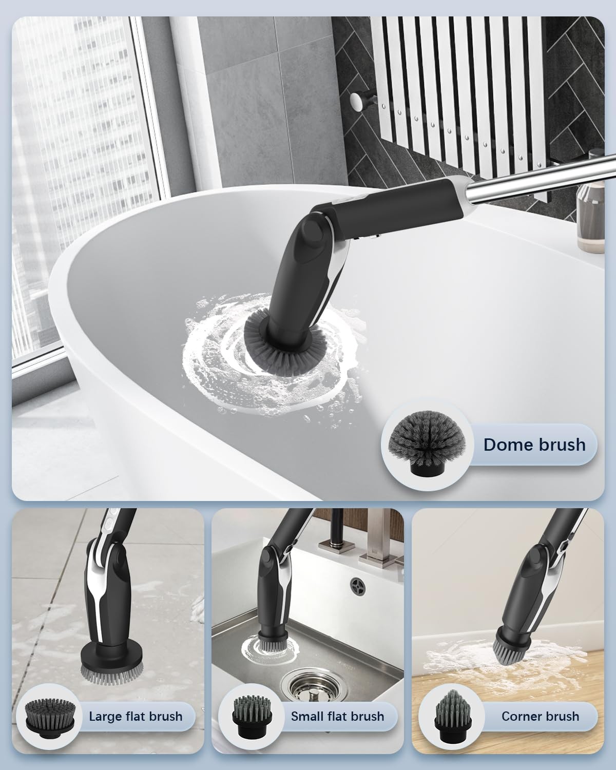 Leebein Electric Spin Scrubber, Shower Scrubber with 4 Adjustable Angles and …