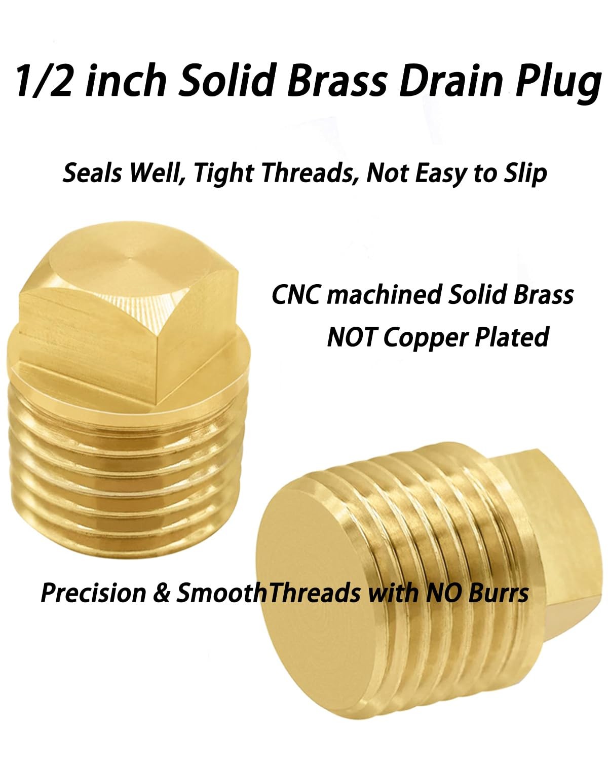 Solid Boat Plug – 1/2 Inch Drain Plugs with T Handle Wrench Tool Kit for Most…