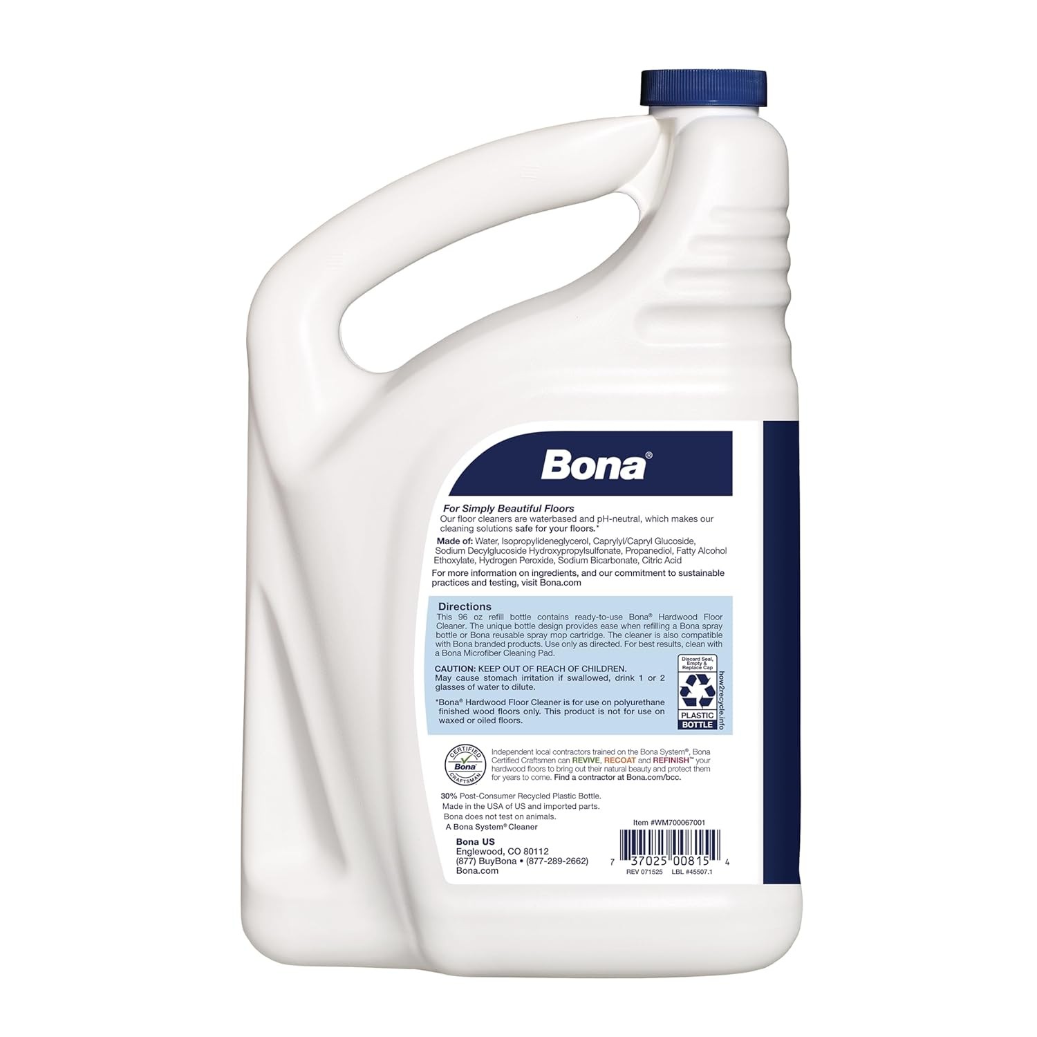 Bona Hardwood Floor Cleaner Refill 96 fl oz Unscented Spray Mop Bottle