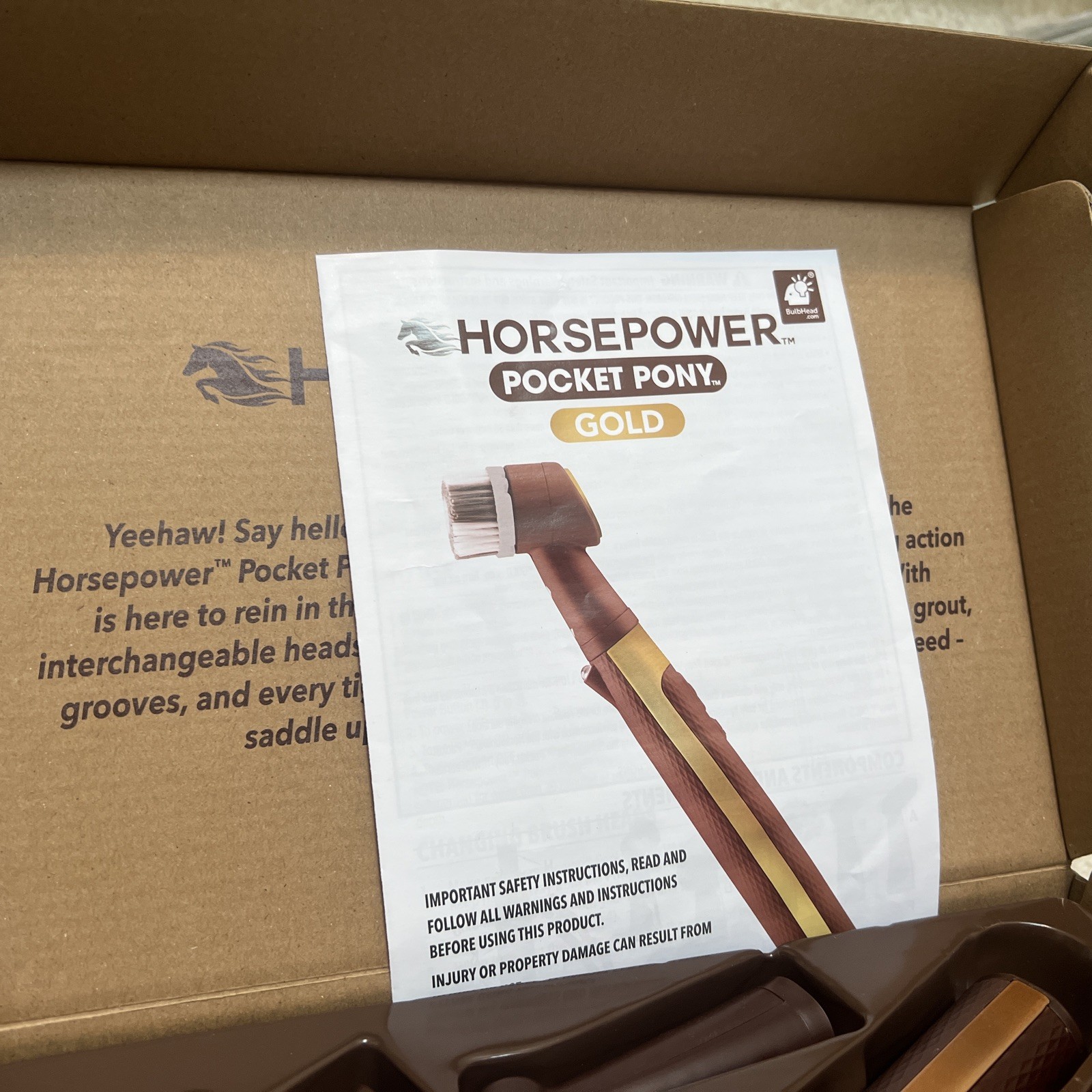 Horsepower Pocket Pony GOLD AS-SEEN-ON-TV Cordless Waterproof Power Scrubber