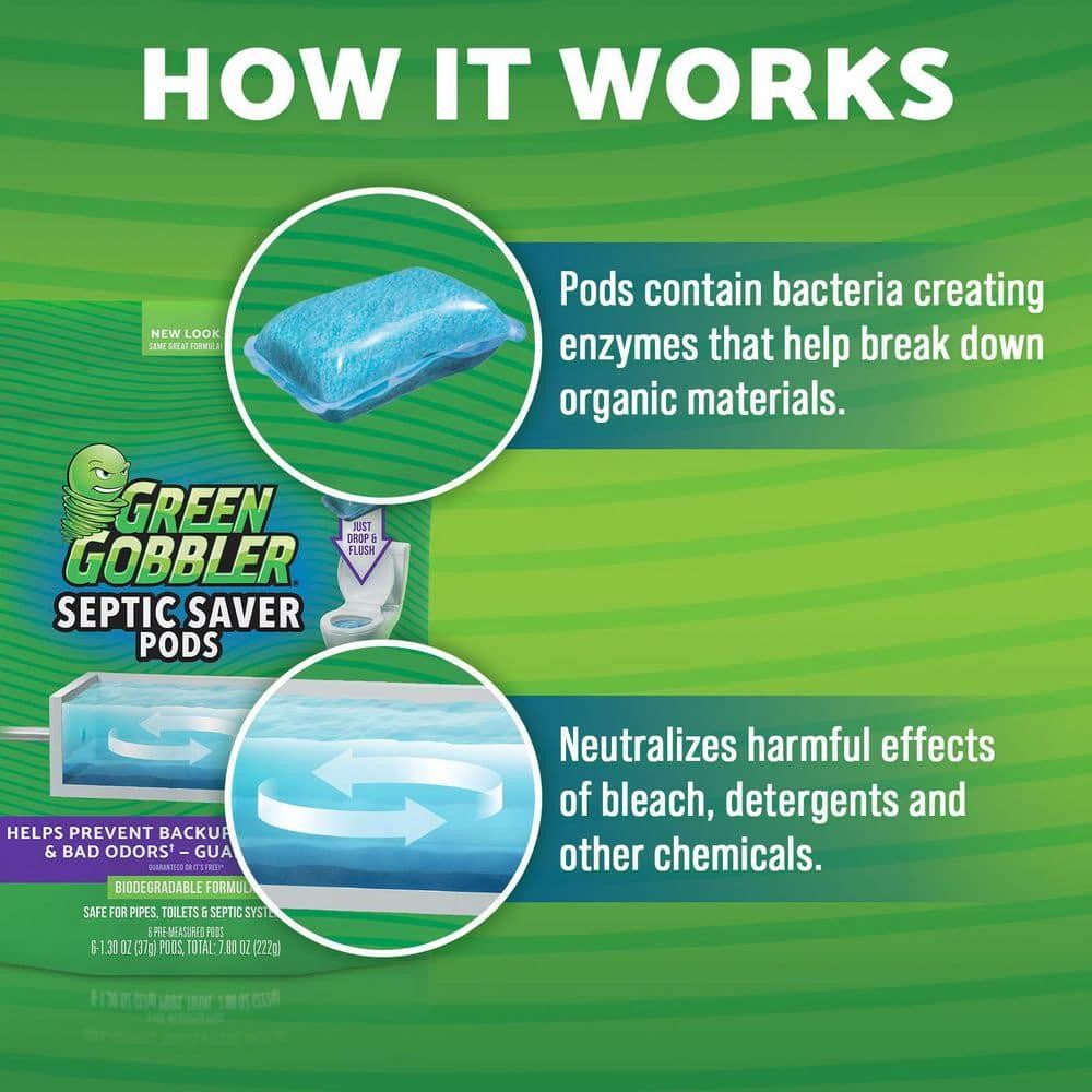 Septic Tank Treatment Pods Monthly Enzyme Cleaner Odor Control 6 Month Supply