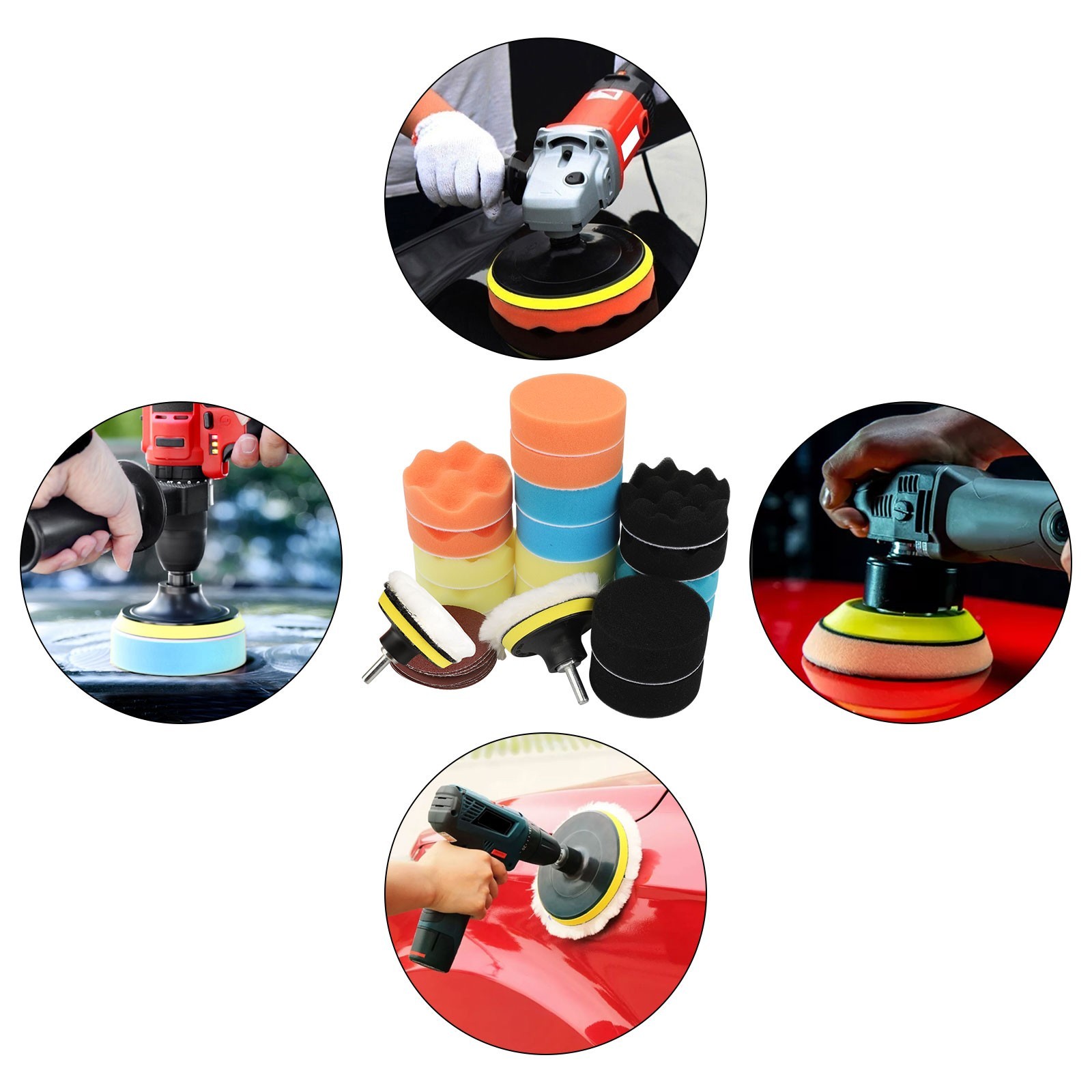 22pcs Car Cleaning Kit Interior Exterior Auto Detailing Wash Drill Brush Engine