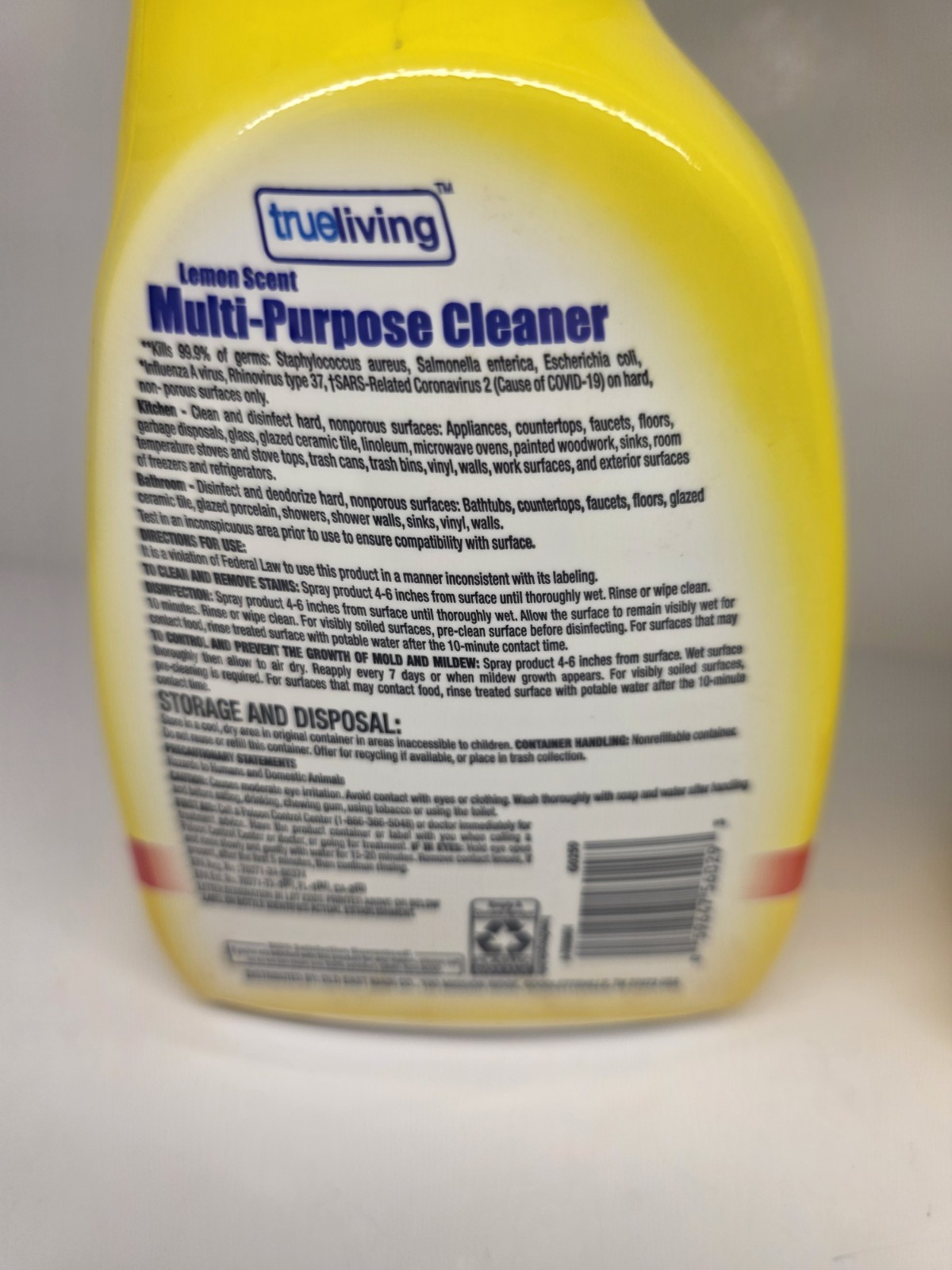 Trueliving Multi-Purpose Cleaner Trigger Lemon Scent 32 fl oz X2 Bottles Huge