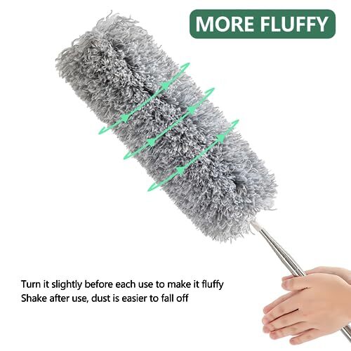 Microfiber Cleaning Duster with Extendable 100 Inch Handle Pole for Ceiling Fan