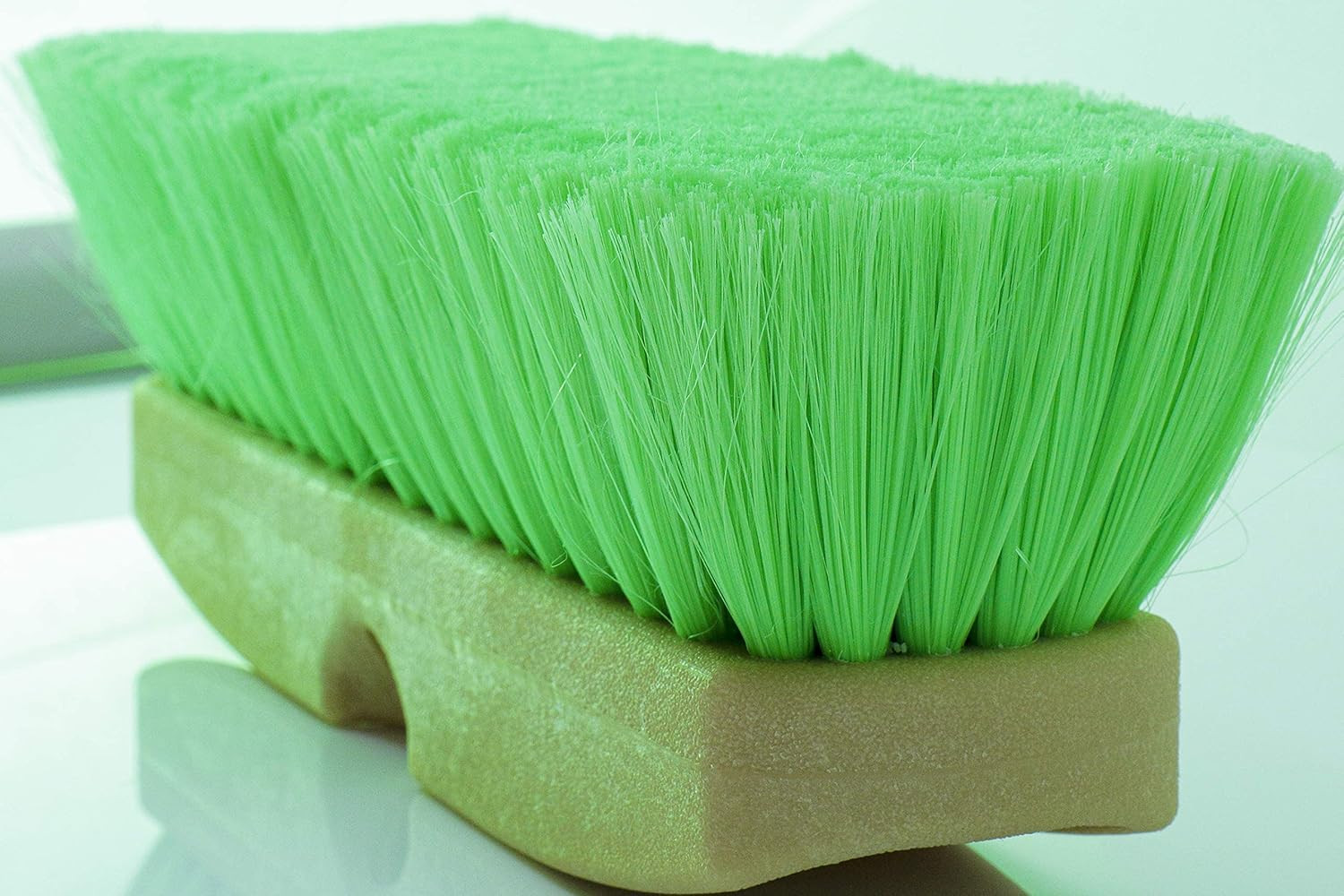 Green Obround Flow through Scrub Brush for Cleaning-Car Wash Brush with Very Sof