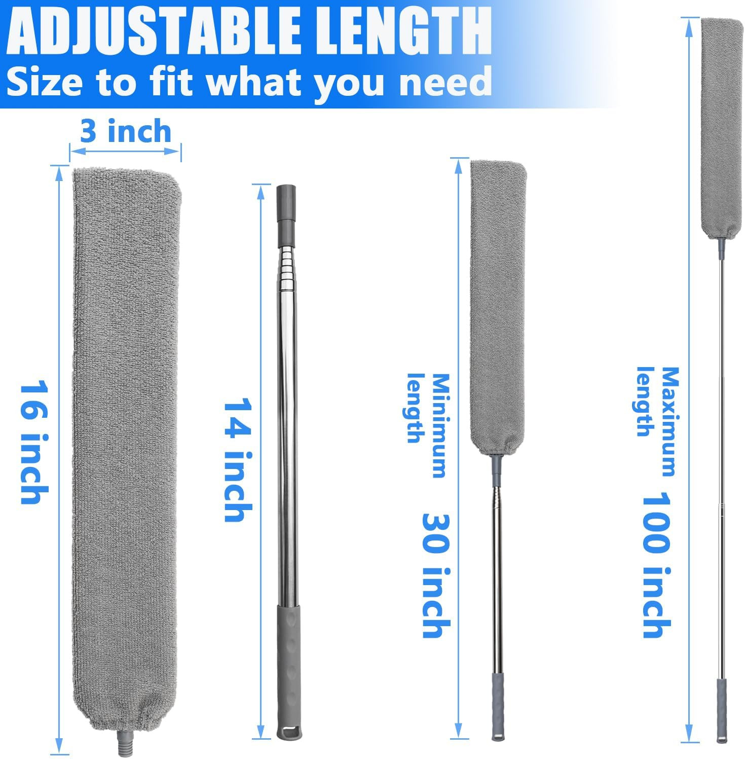 100″ Retractable Gap Dust Cleaner Cleaning Tools, under Appliance Cleaning Gadge