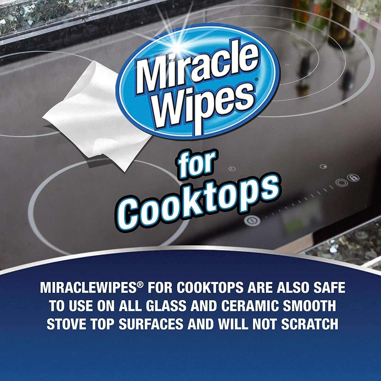 Miracle Brand PREMIUM Ceramic Glass Cook Top Ranges Microwaves CLEANER 60 Wipes