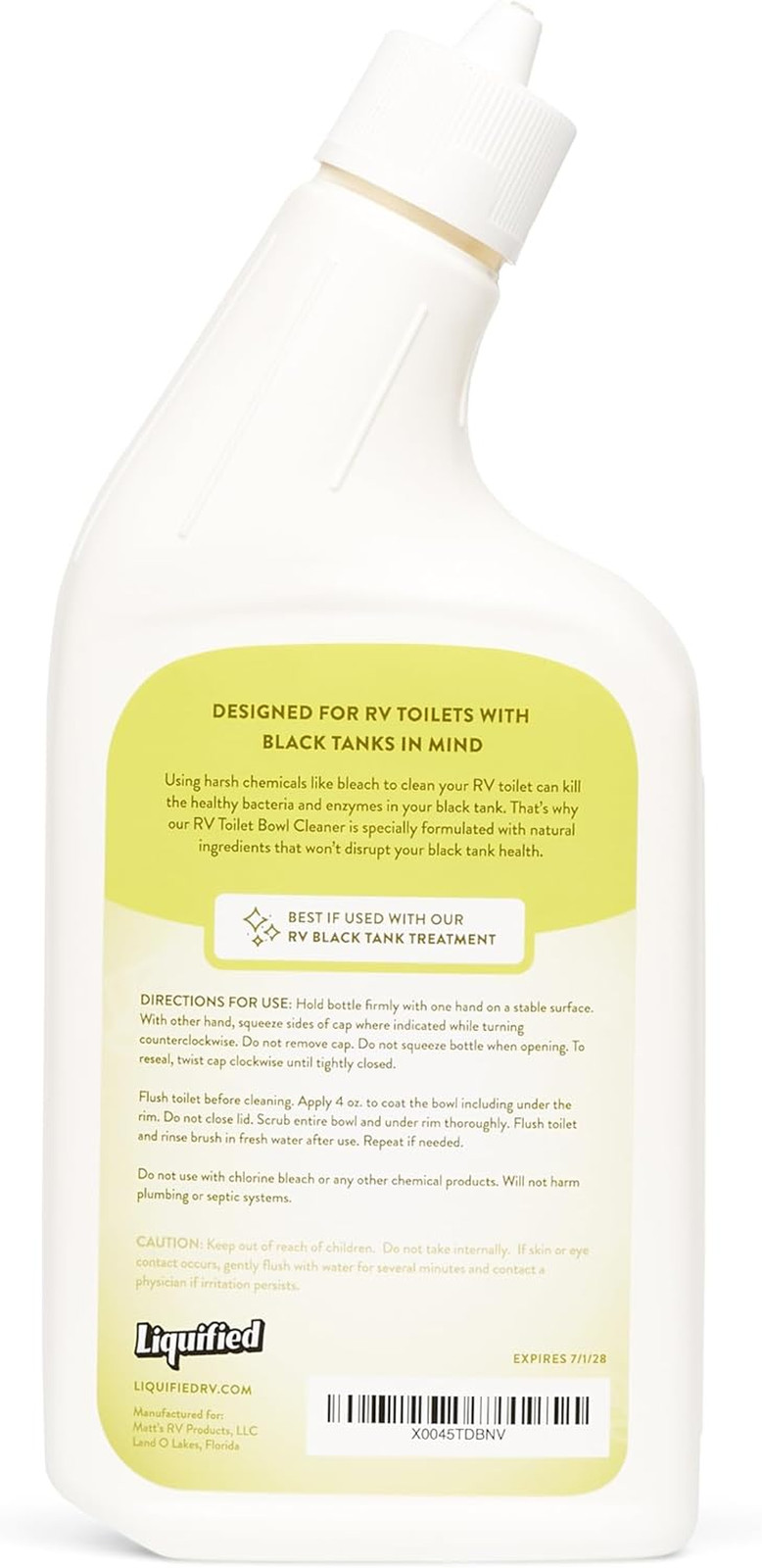 Liquified RV Toilet Bowl Cleaner – Natural RV Toilet Treatment Formula, Septic T
