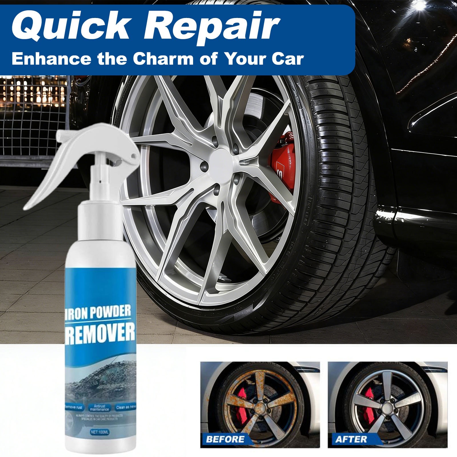 Heavy-Duty Rust Stain Remover, Multi-Purpose Iron Out Cleaner for Tools, Cars