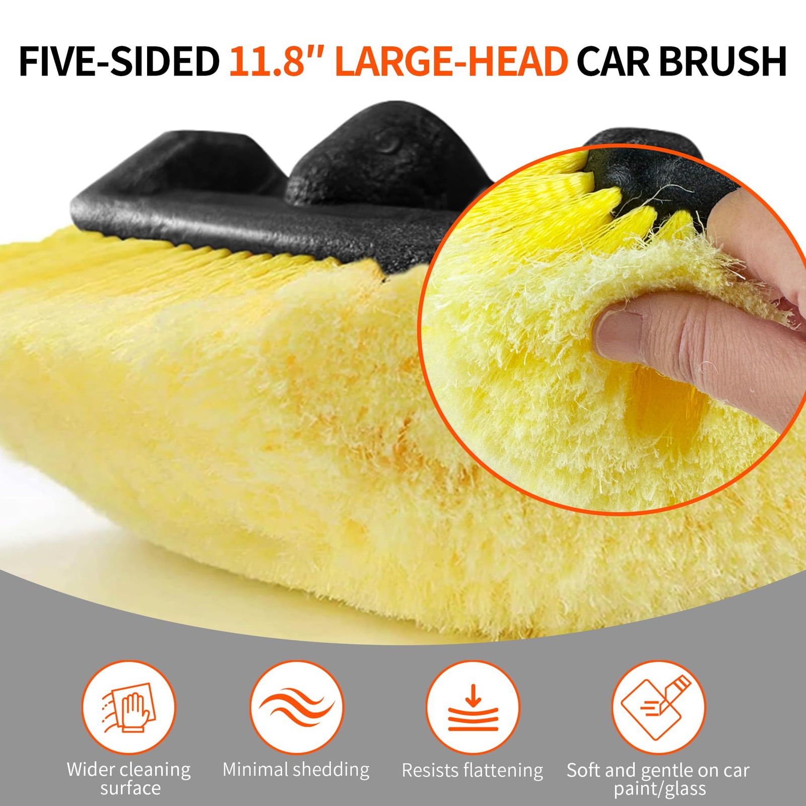 Car Wash Brush with Long Handle, 20FT Reach Telescopic Flow-Thru Car Washing …