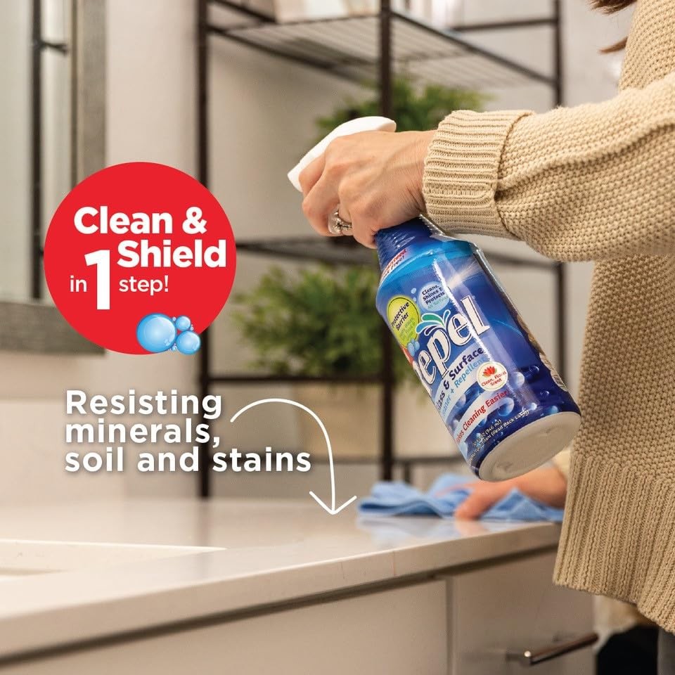 REPEL Glass & Surface Cleaner 32 fl. oz. – Cleans & Repels water spots and di…
