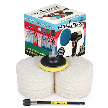 DRILLBRUSH P4-6W-3V-5X-QC-DB Drill Brush – Drill Power Pad Set – Bathroom –